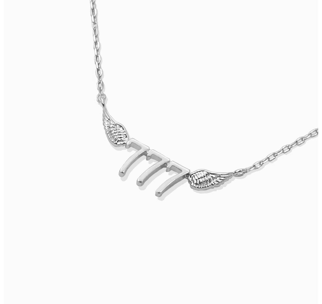 777 Luck Necklace *White Gold Dipped*