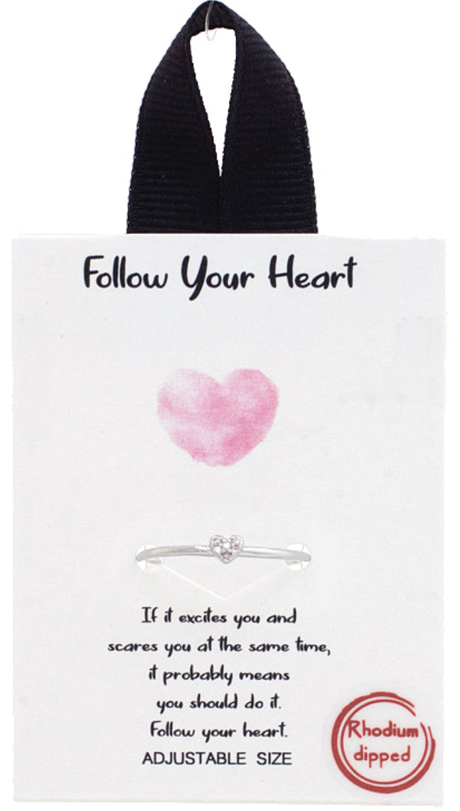 Follow Your Heart Ring *White Gold Dipped*