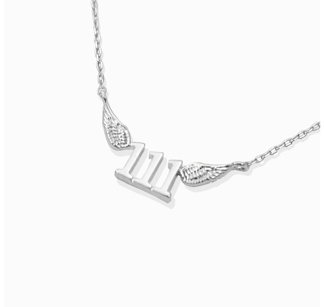 111 Intuition Necklace *White Gold Dipped*